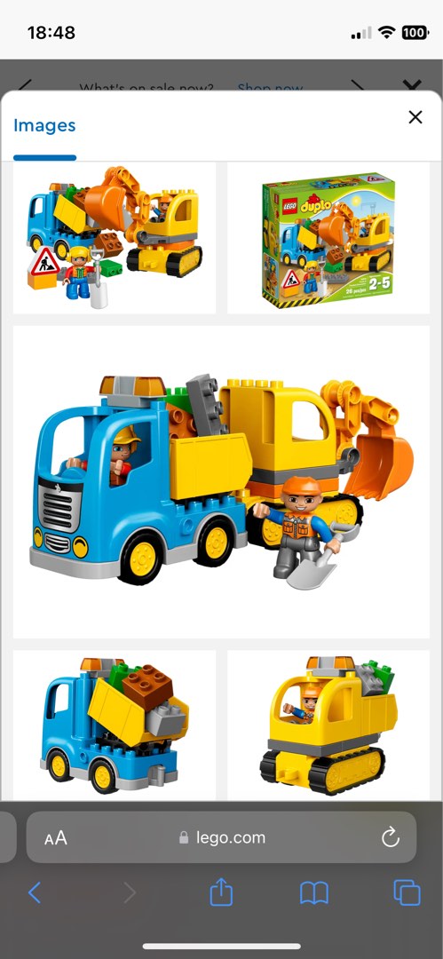 Lego Duplo Truck Tracked Excavator 10812 Babies Kids