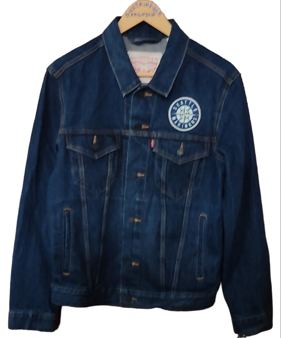 Levi's Seattle Mariners denim jacket (Category: Coats, Jackets and Outerwear) located in Las Pinas. Submitted by 05.11minimalist (Listing ID 1243112261, Image 1). Description: Levi's Major League Baseball Seattle Mariners denim jacket. Size S on tag. No damage to embroidered design and patch. No run, rips or holes. In very good condition..