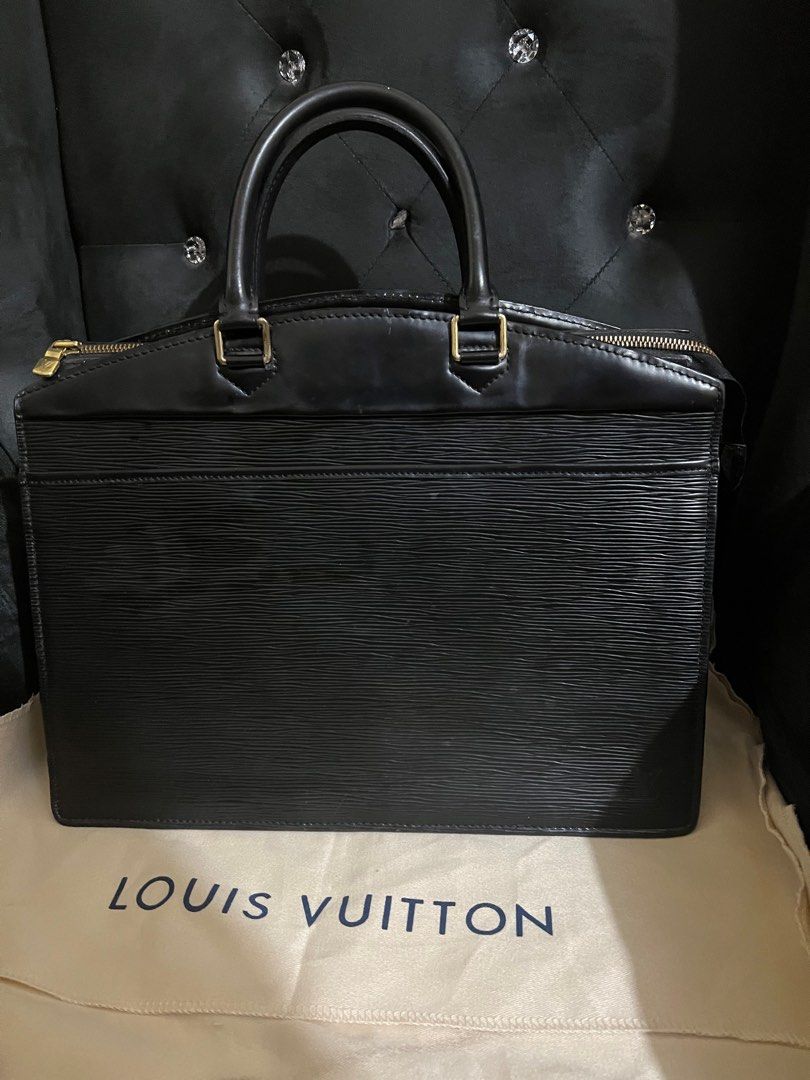 LOUIS VUITTON LV Logo Riviera Hand Bag Epi Leather Black France M48182  62BW717