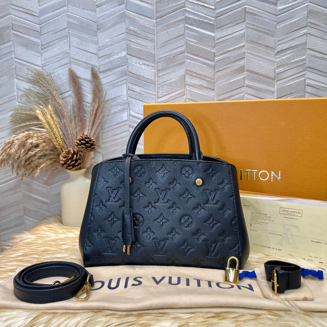 MINT! Louis Vuitton Montaigne BB Empreinte Leather Studs Platine Crossbody  RARE