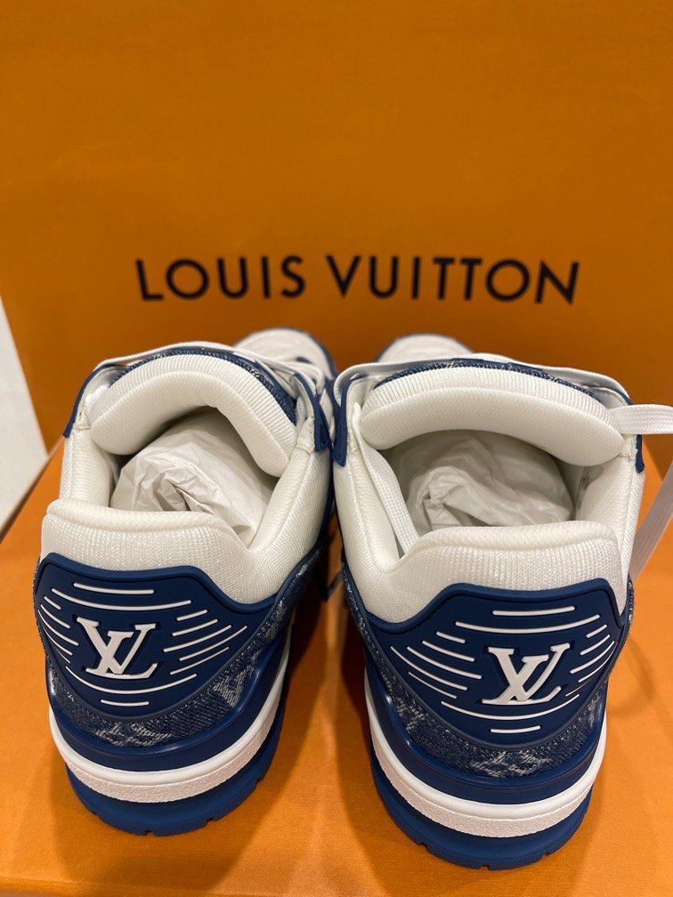 WTS BN Louis Vuitton Trainer Beige Denim Size 9, Men's Fashion, Footwear,  Sneakers on Carousell