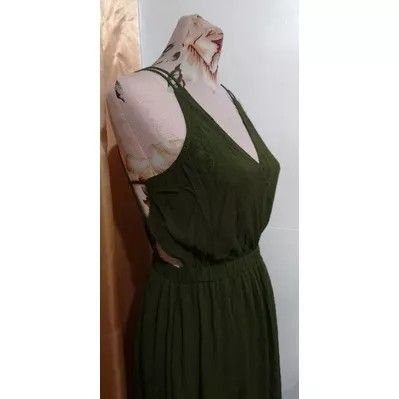Lost in paradise olive green maxi dress sale