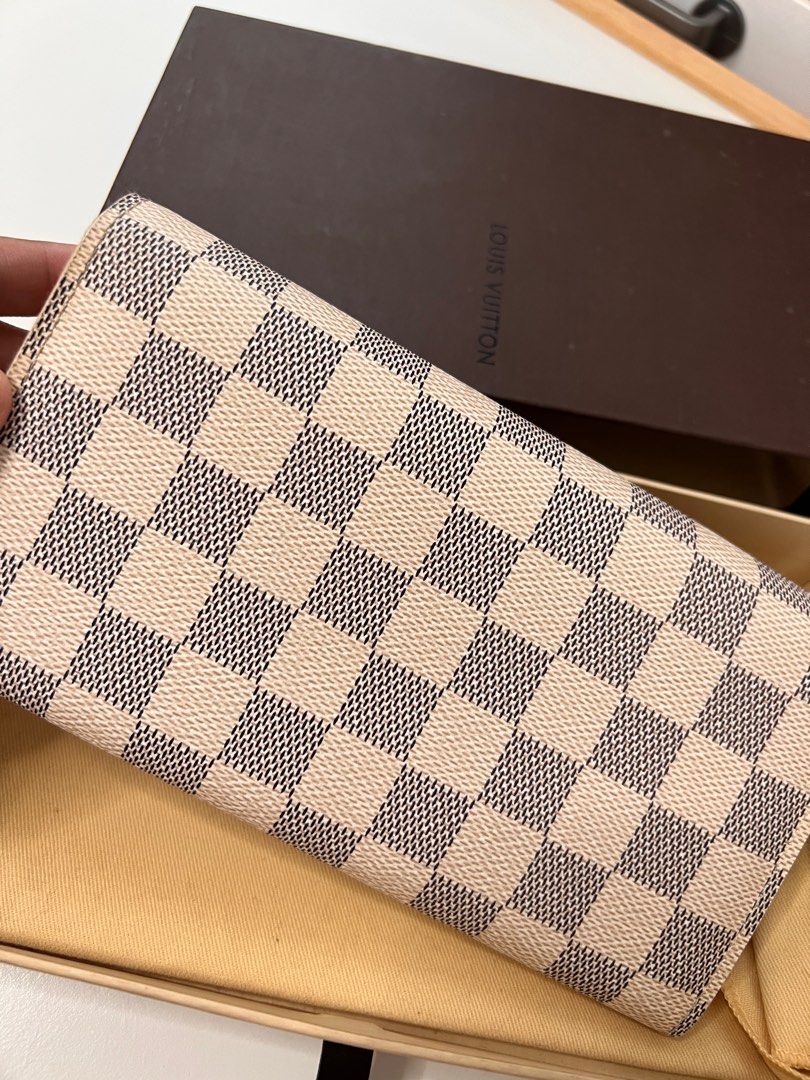 LV Damier Azur Sarah Wallet, Luxury, Bags & Wallets on Carousell