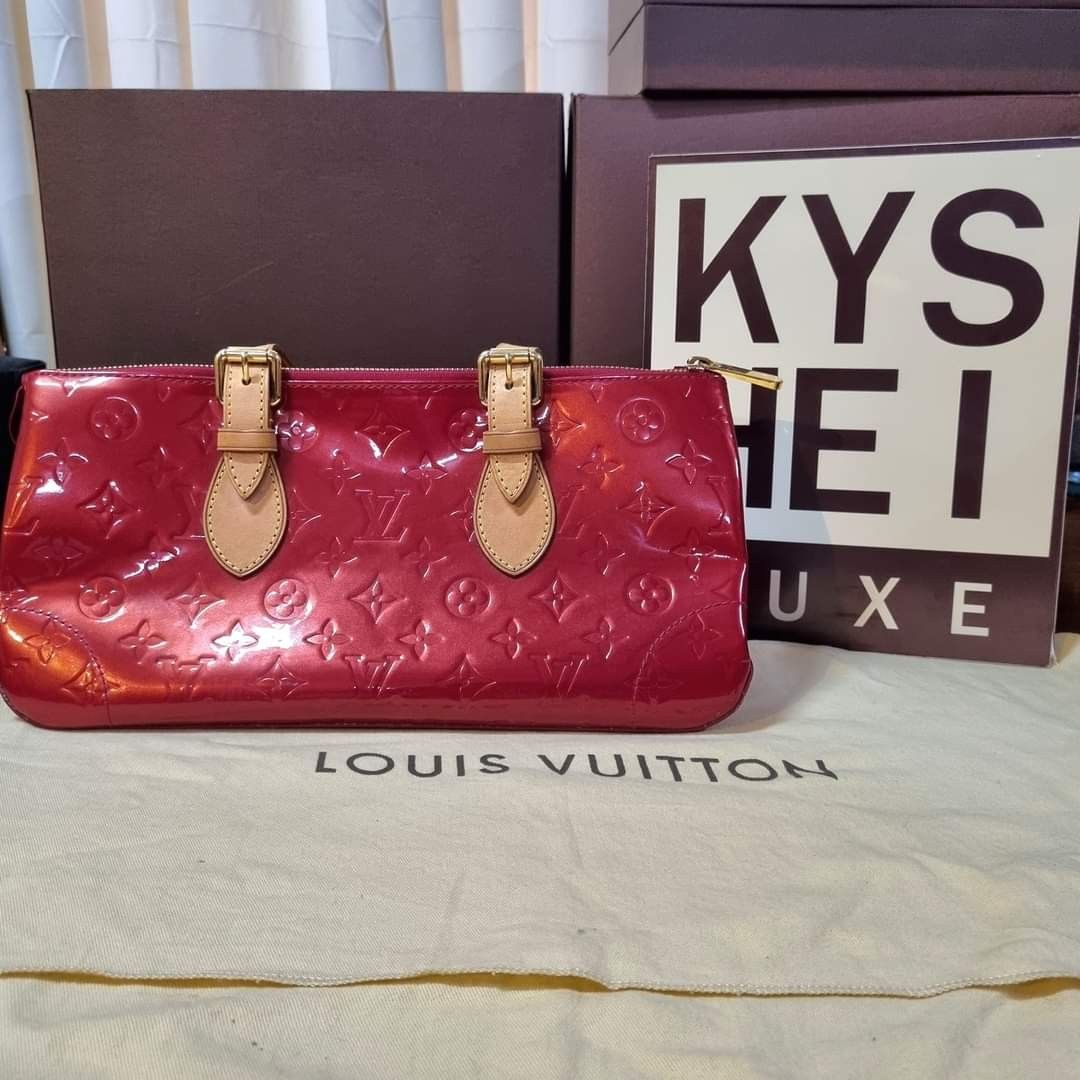 LOUIS VUITTON VERNIS ROSEWOOD AVE HANDBAG AND KEYCHAIN WALLET 100% AUTHENTIC