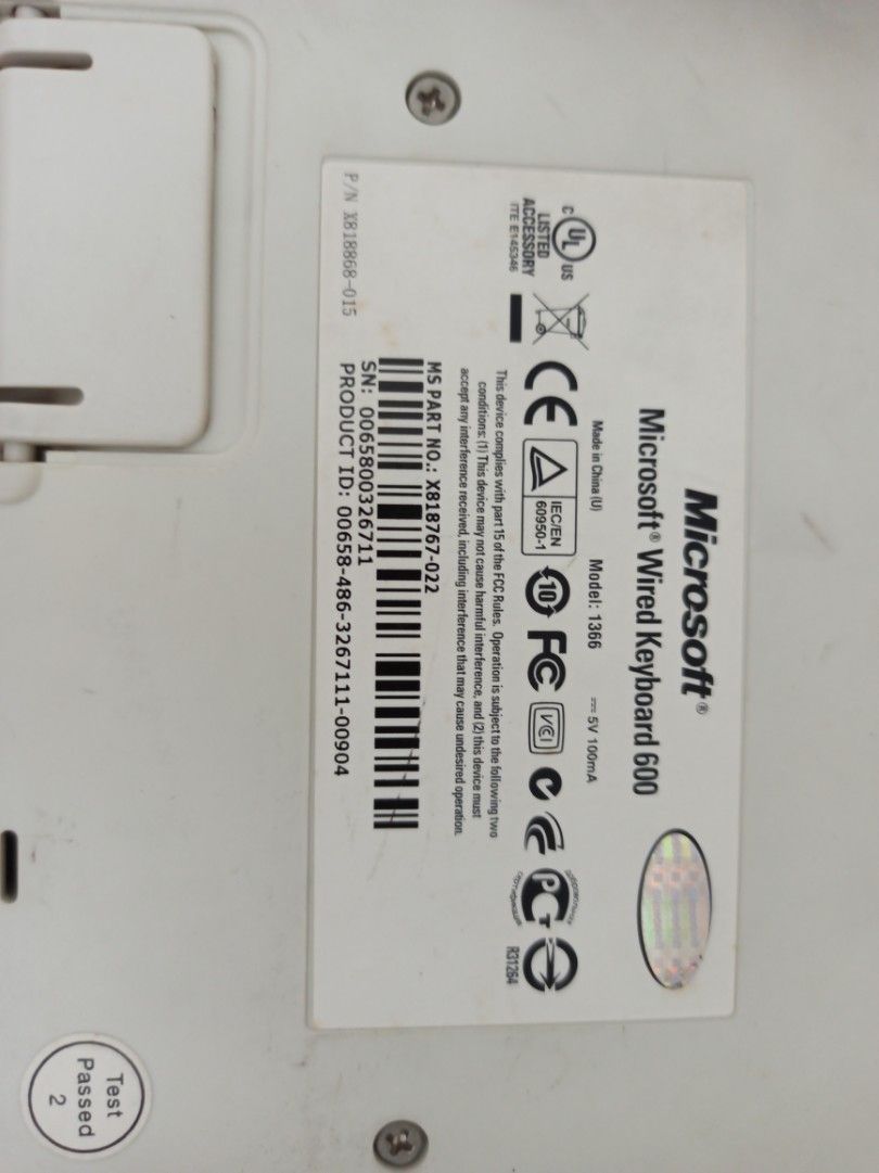 Microsoft Wired Keyboard 600 White, Computers & Tech, Parts ...