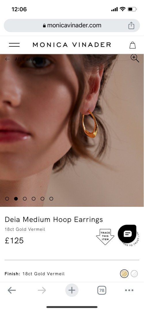 Monica Vinader Flow large hoop earrings - Gold