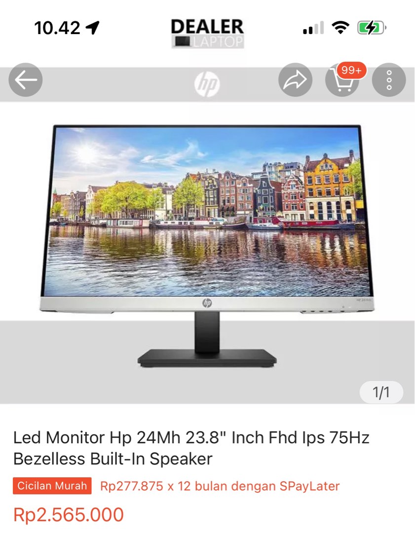 Monitor HP 24MH Monitor Komputer, Elektronik, TV & Perlengkapan