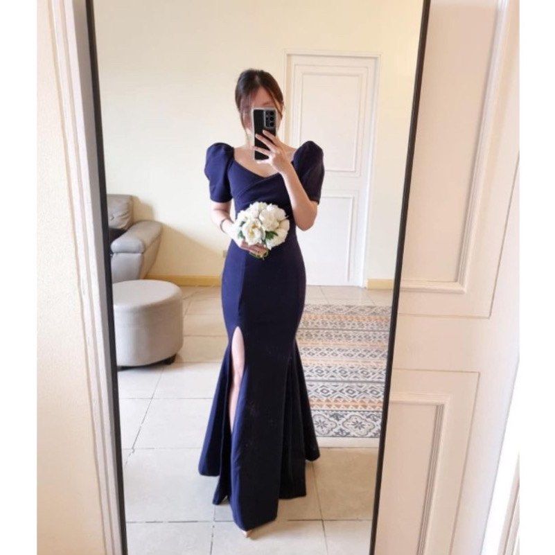 Neoprene bridesmaid best sale gown
