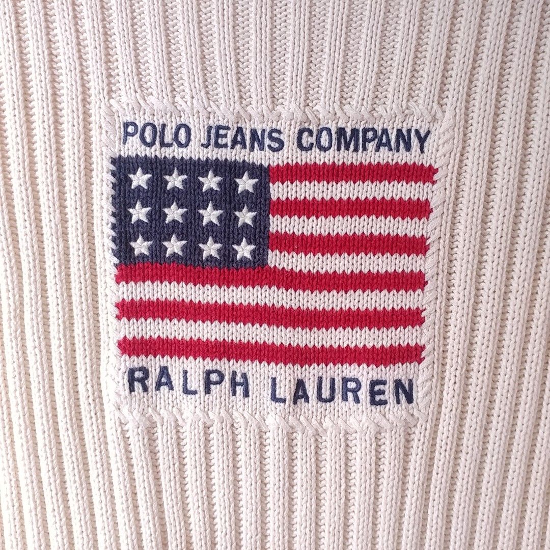 Nett] Vintage Polo Jeans Company Ralph Lauren Broken White Flag