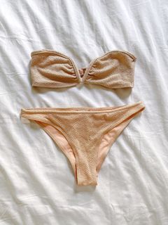(New) H&M Peach Tube Bikini Set