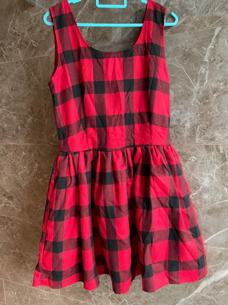 Red online checkered boots