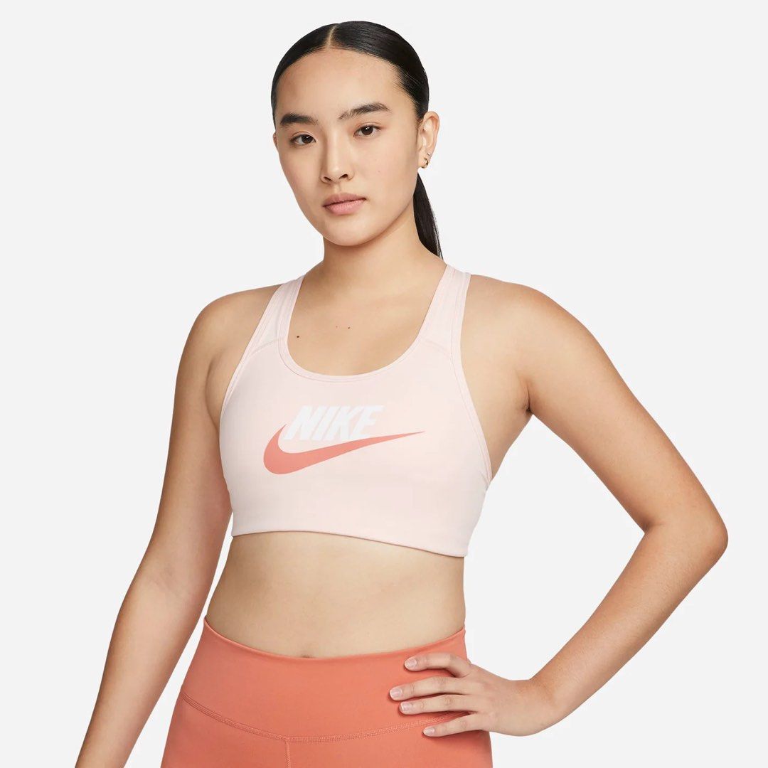Nike Womens Dri-FIT Swoosh Icon Clash Medium Support V Neck Sports