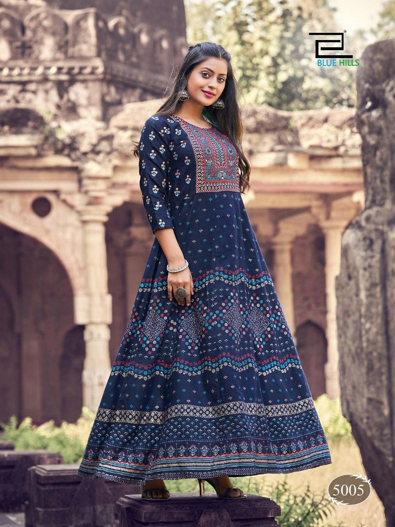 OFFER Rayon Long Anarkali Maxi kurti Long Gown Casualwear Collections