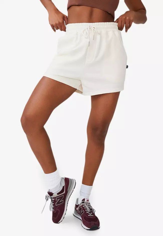 White sweat shorts womens on sale