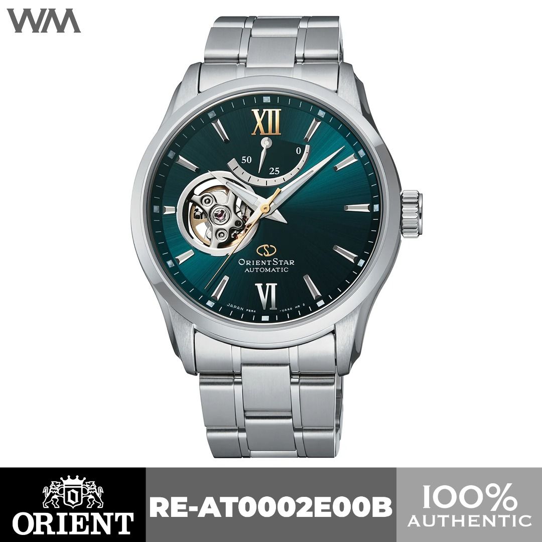 Orient Star Contemporary Semi Skeleton Open Heart Green Dial Automatic Watch RE AT0002E RE AT0002E00B Men s Fashion Watches Accessories Watches on Carousell