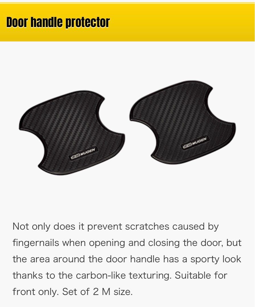 MUGEN Carbon Style Door Handle Protector Cover Size M For Honda Civic Odyssey Step WGN