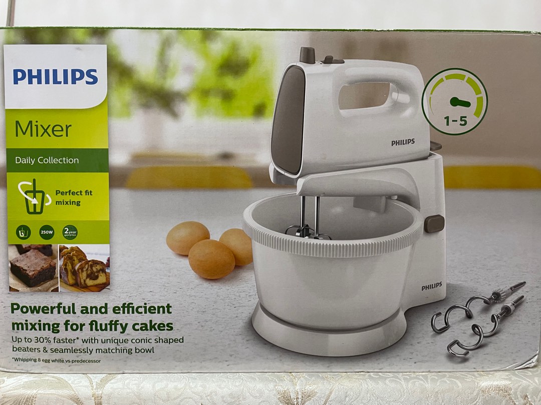 Philips HR1559 Daily Collection 5 Speed Cake Mixer 2 Litres, TV & Home