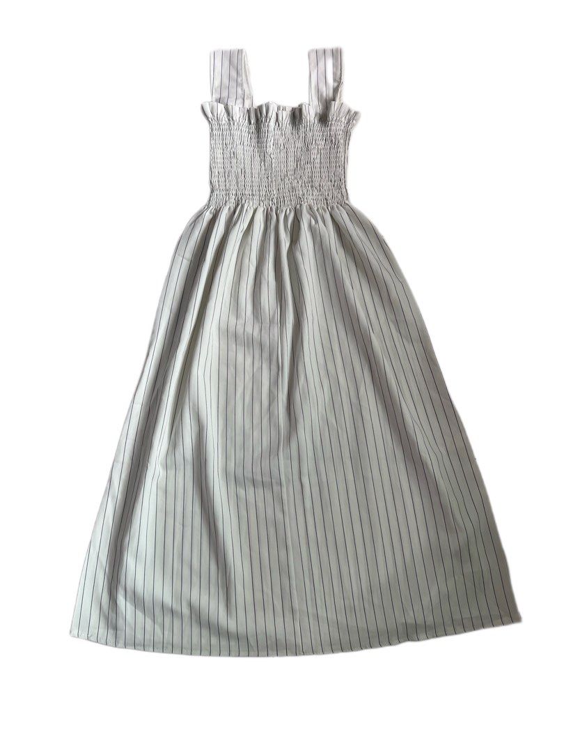 Pinstripe maxi dress, Women's Fashion, Dresses & Sets, Dresses on Carousell