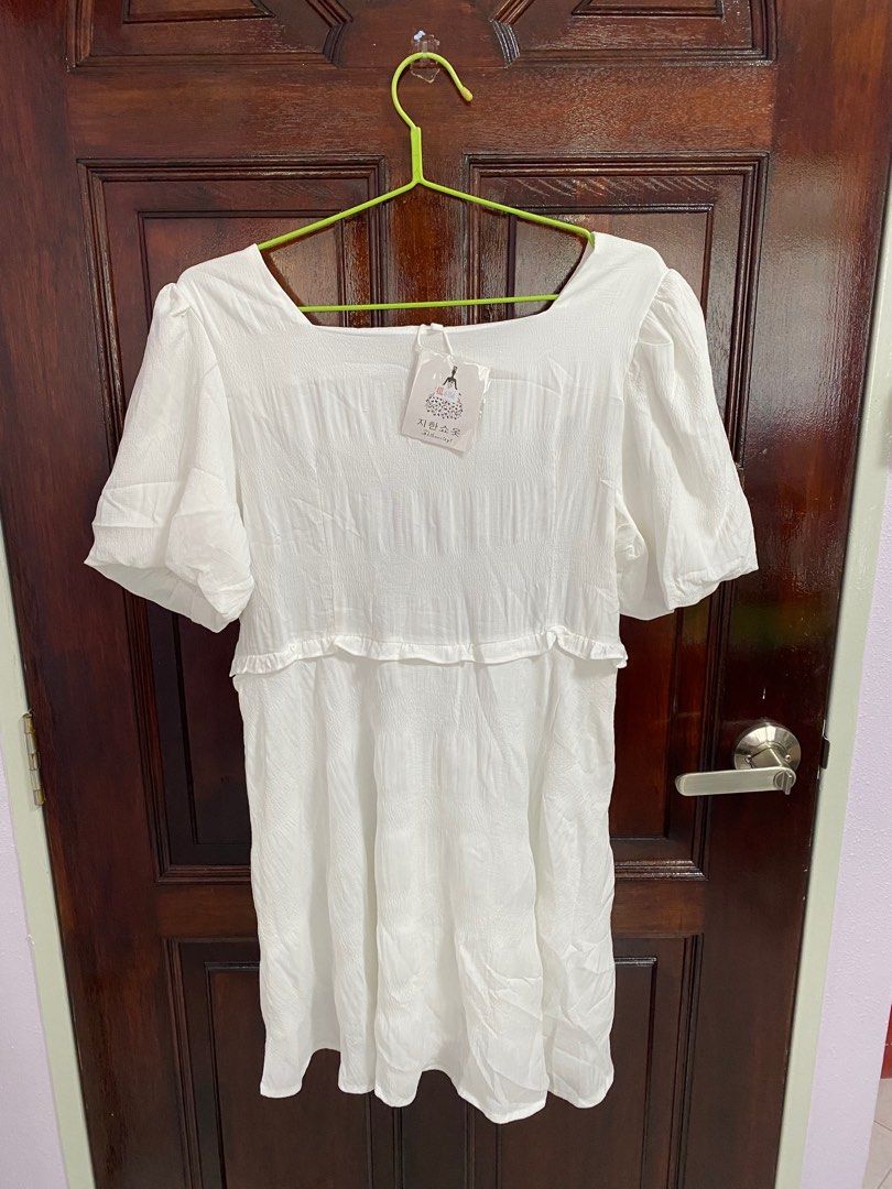 White chiffon dress short best sale