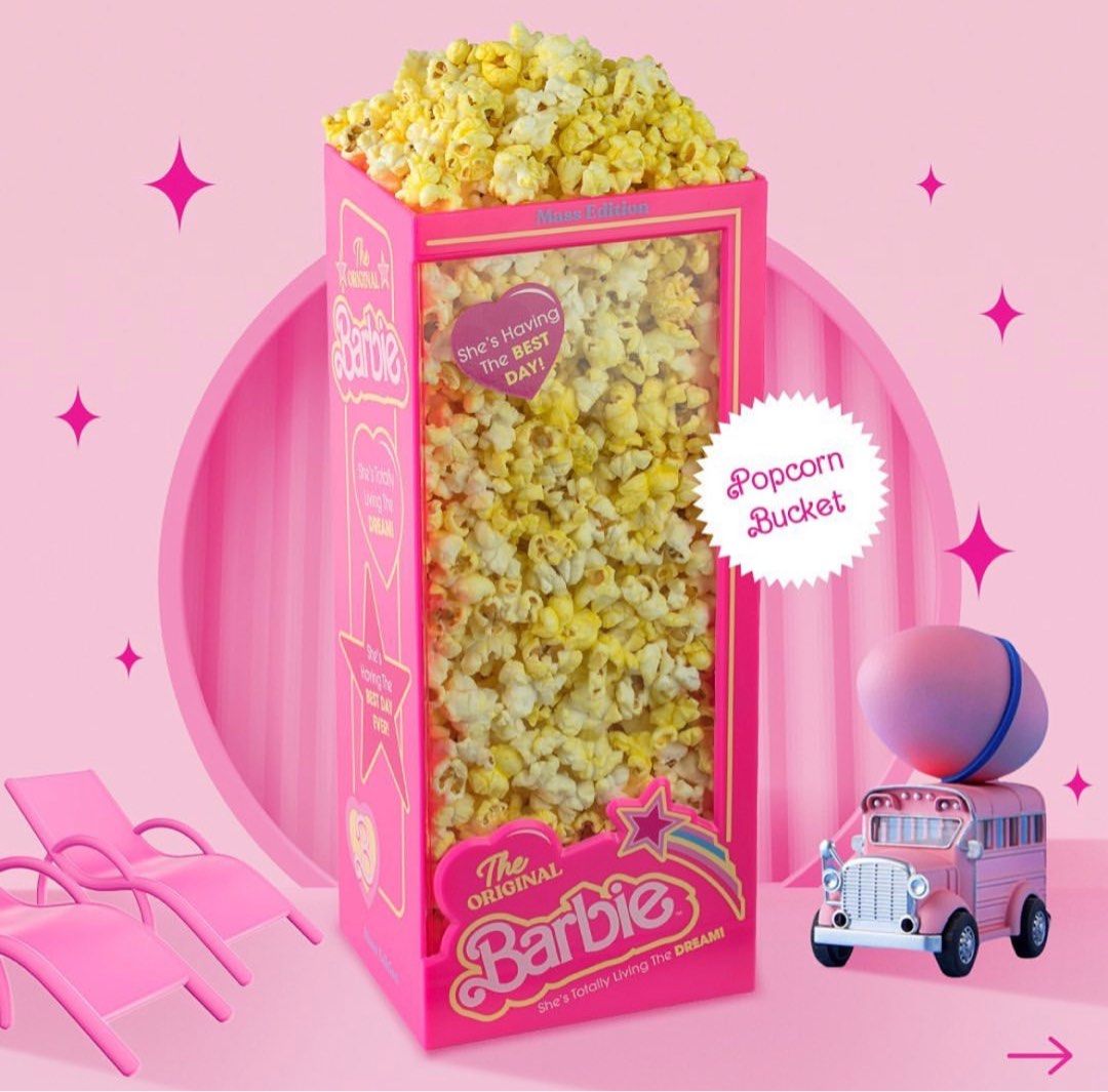 Popcorn Bucket Barbie CINEMA XXI, Makanan & Minuman, Snek di Carousell