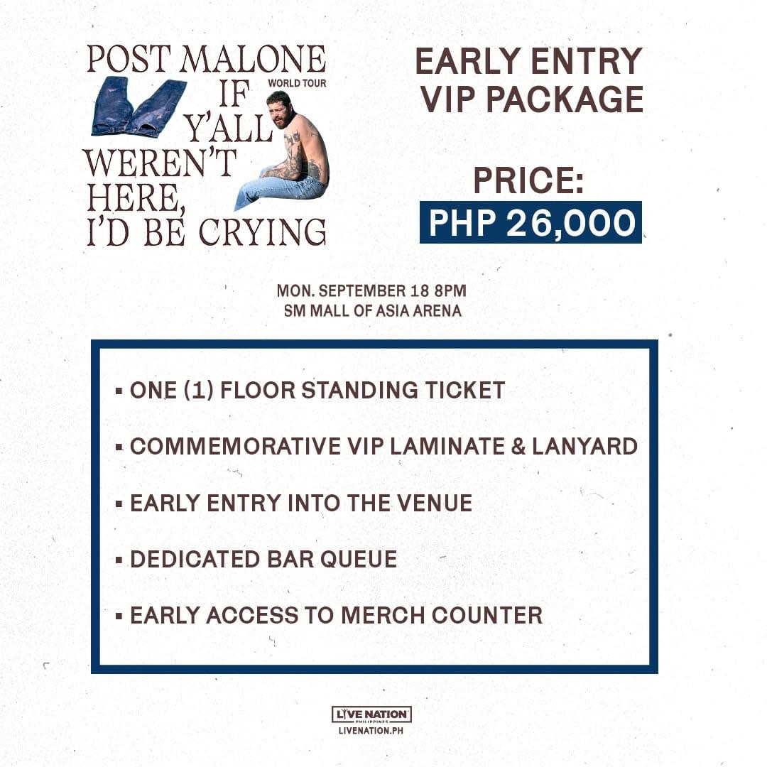 post malone manila vip, Tickets & Vouchers, Event Tickets on Carousell