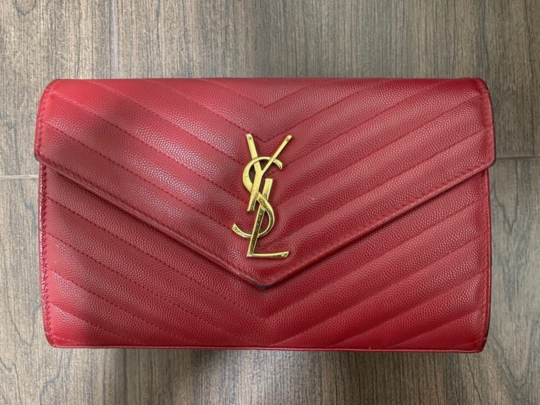 Red ysl discount wallet on chain
