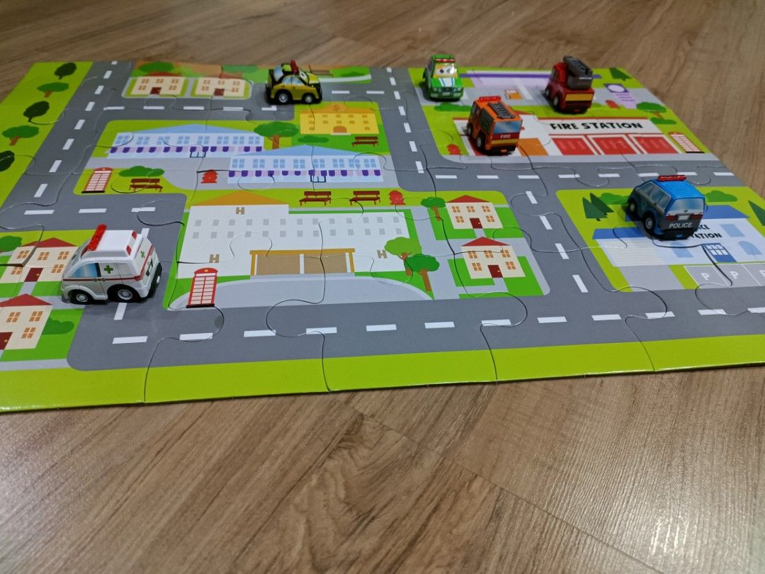 Toys Pull Back and Go Emergency Vehicles Activity Set, Hobbies & Toys, Toys & Games on Carousell