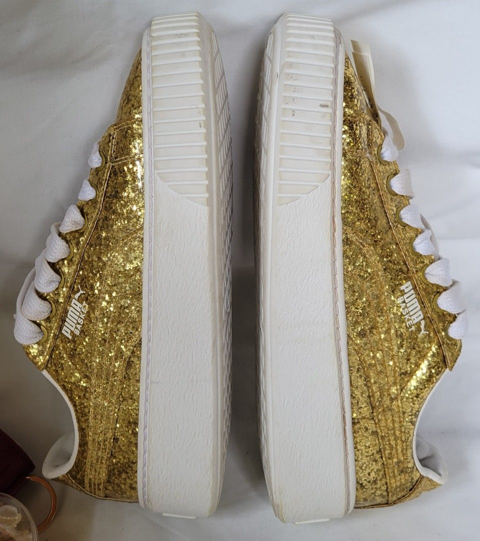 Puma basket platform on sale glitter