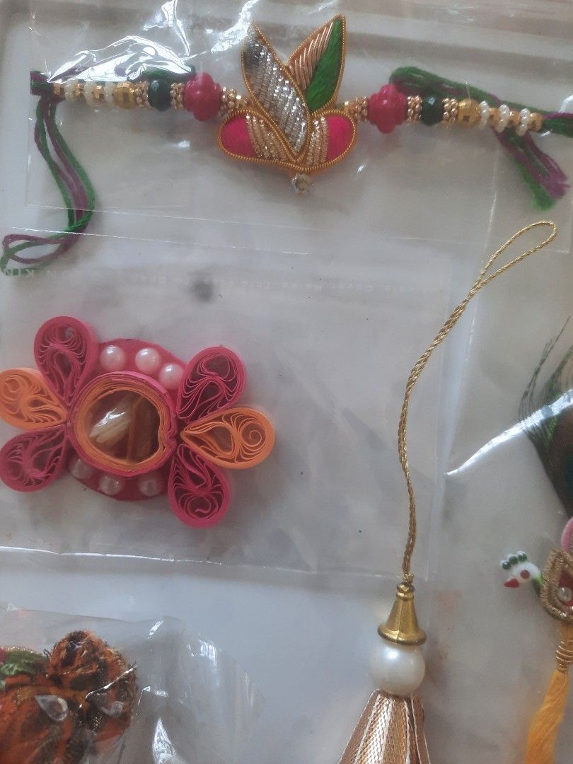 Lot De 6 Bracelets Rakhi Traditionnels - Rakshabandhan Pour Frère - Fait Main - Célébration Frère/Sœur