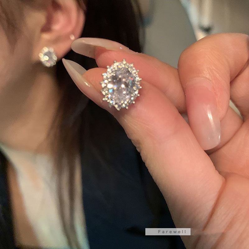 S925 Dove egg design temperament earrings elegant stud earrings