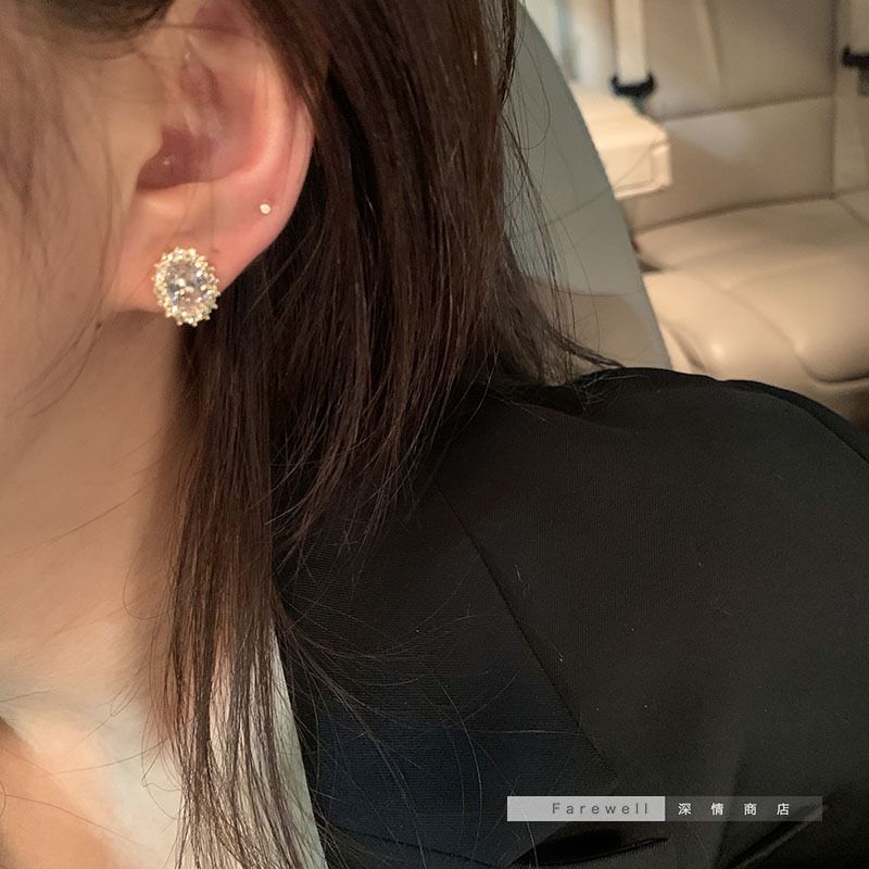 S925 Dove egg design temperament earrings elegant stud earrings