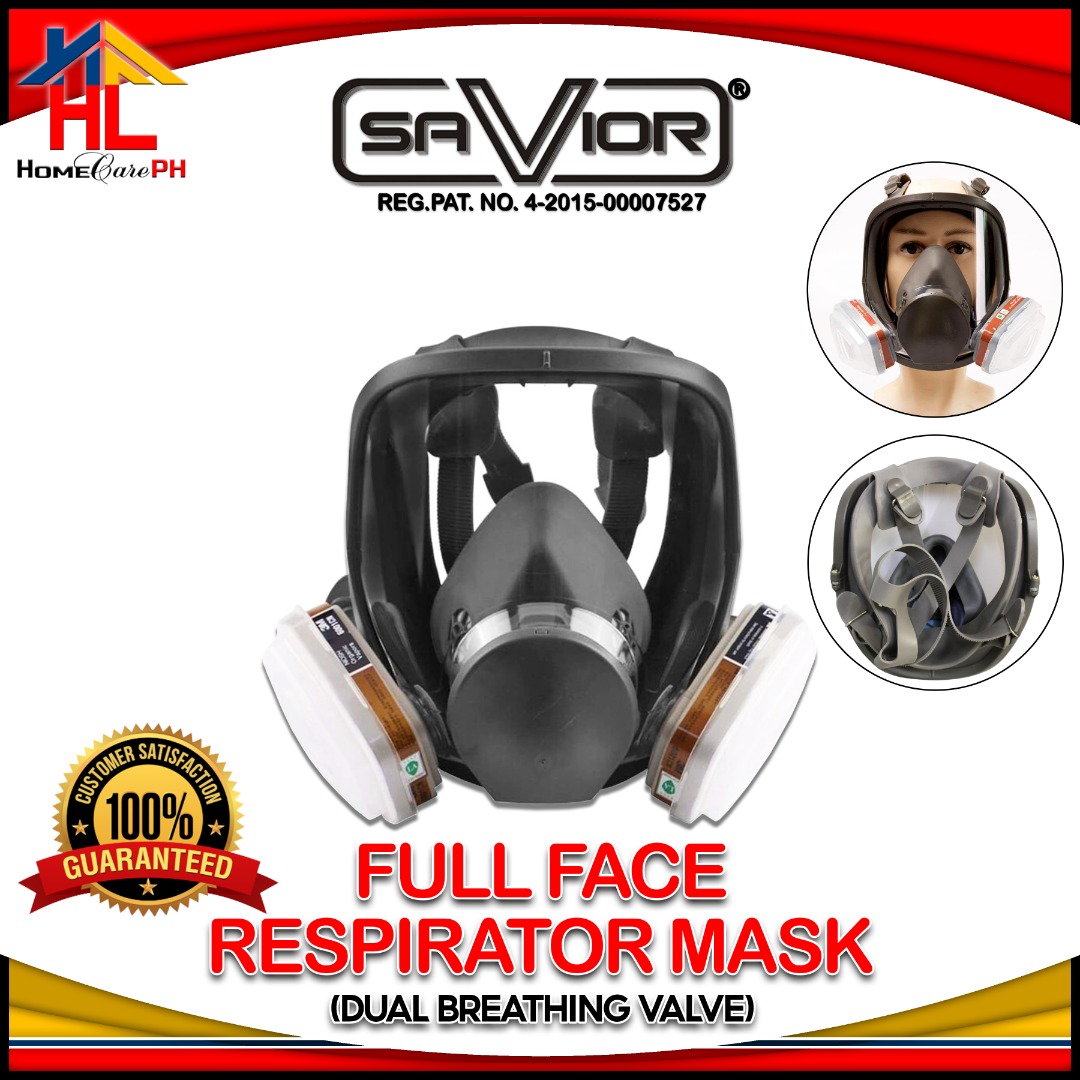 Savior Full Face Respirator Mask (Dual Breathing Valve), Commercial ...