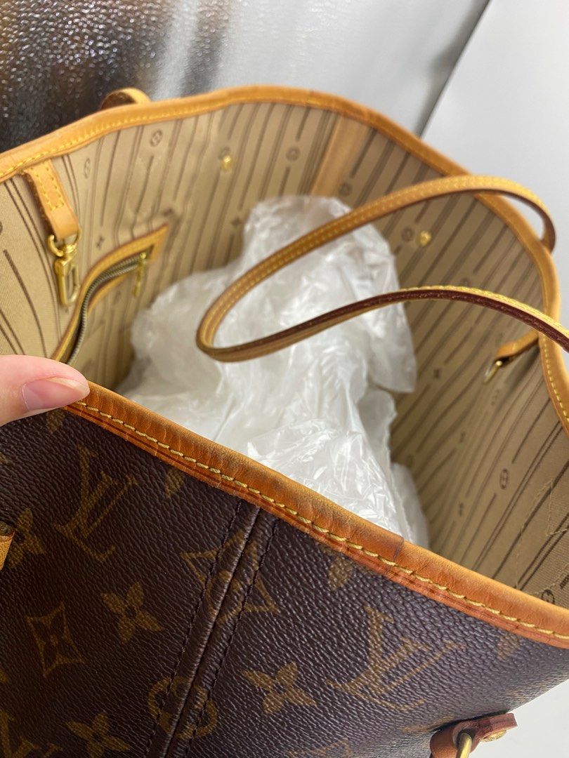 second hand lv monogram never full medium size, Luxury, Bags & Wallets on  Carousell