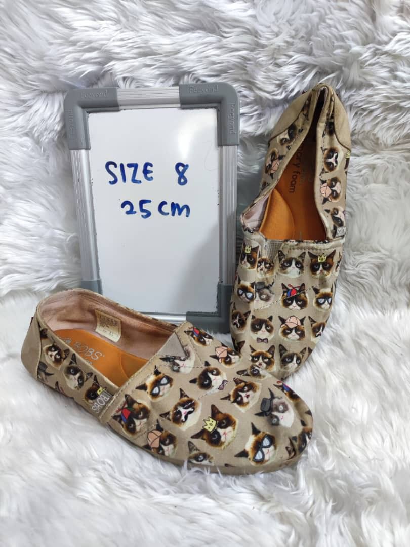 Skechers BOBS Grumpy Cat Espadrilles Flat Slip On Women s Fashion
