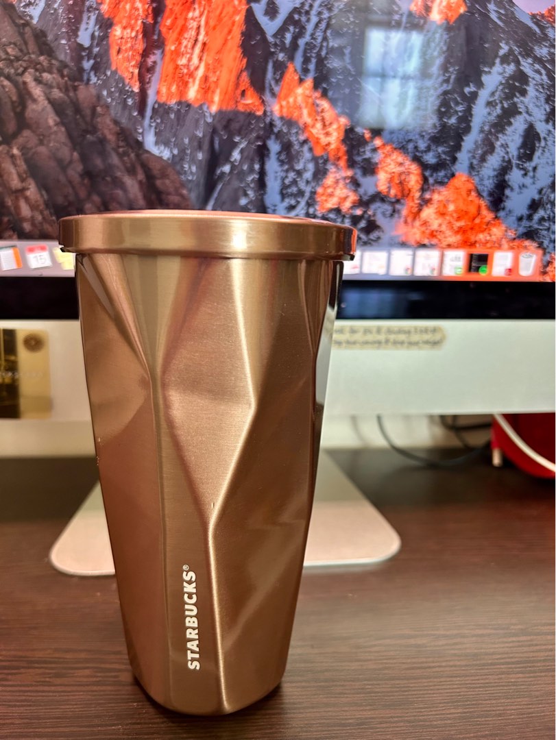 Starbucks Rose Gold Tumbler, Furniture & Home Living, Kitchenware