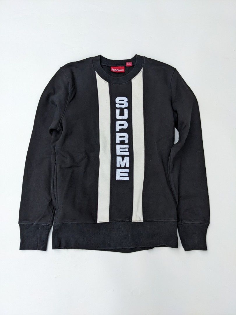 Supreme vertical logo panel crewneck on sale