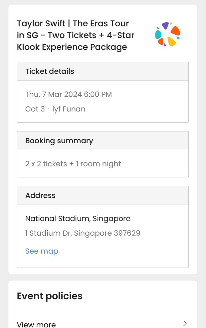 Taylor swift (2 Tickets+1 Hotel) Singapore, Tickets & Vouchers, Event ...