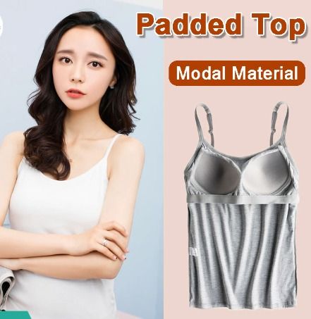 Thin Strap Modal Padded Top. Camisole☆Bra Top☆Yoga Top☆Tank Top