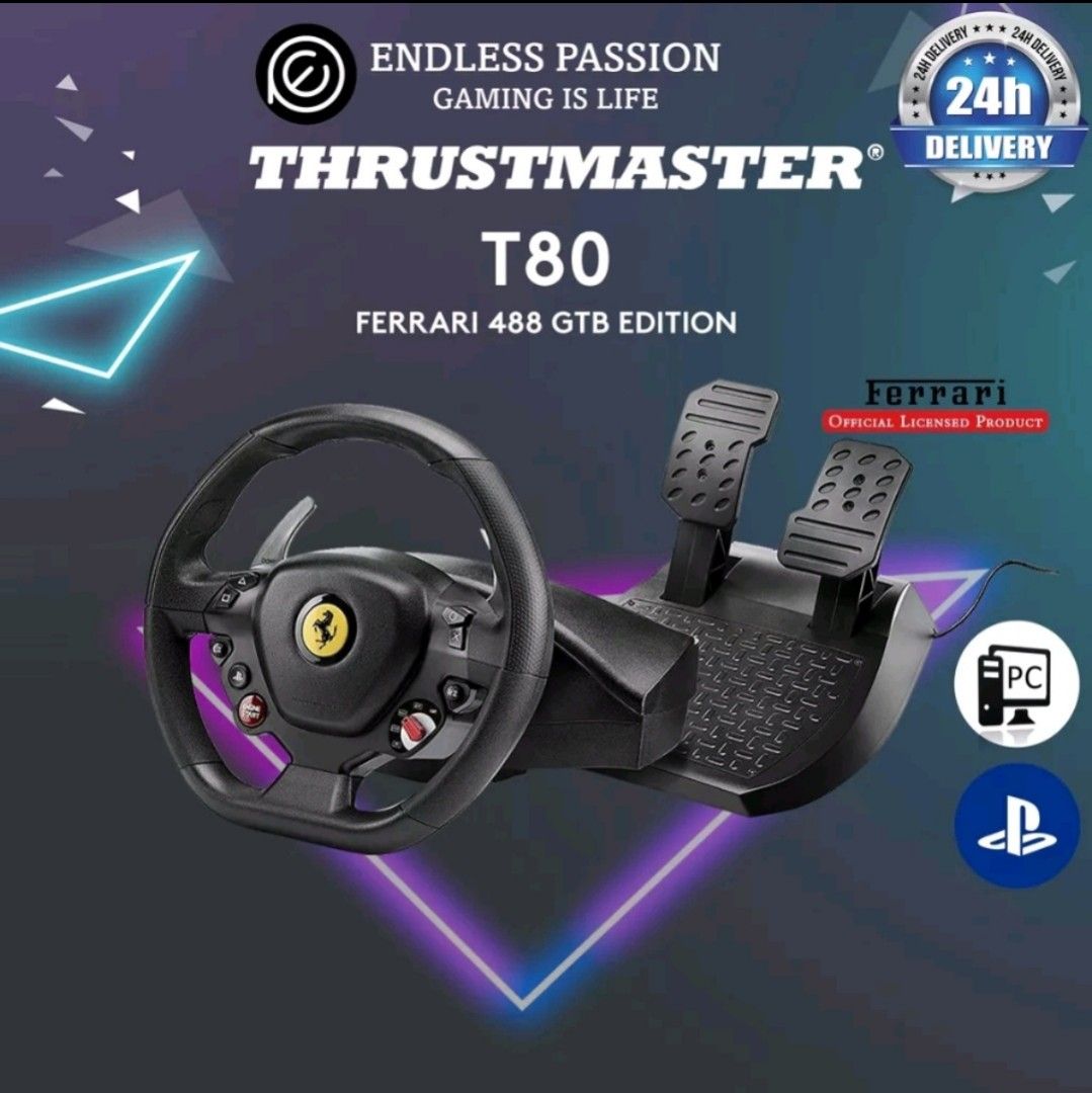 Thrustmaster T80 Ferrari 488 GTB Edition, Video Gaming, Gaming ...