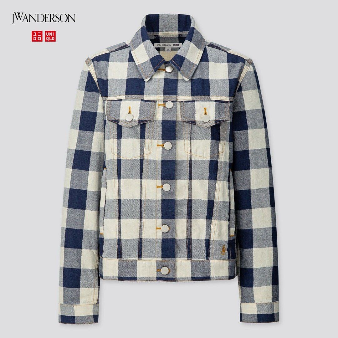 Checked trucker clearance jacket