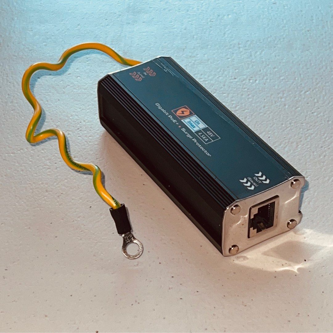U.P. $70 UTEPO 1ch Gigabit PoE Surge Protector USP201GE-POE RJ45 ...