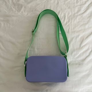 Viajecito Splashkit in Periwinkle with Mint green strap camera  bag