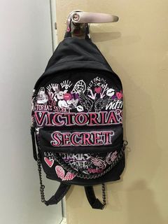 Victoria secret coin Keychain pouch pink Striped 4 5/8 x 3 1/4