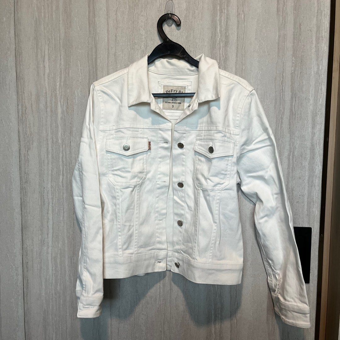 White denim jacket store fashion