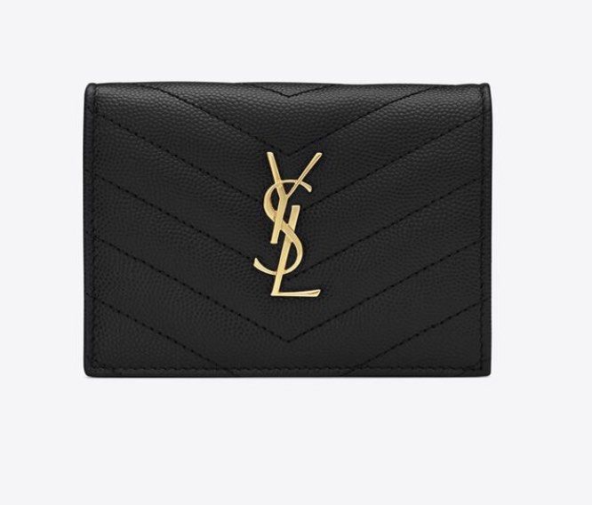 100% Authentic YSL Small Matelasse Envelope Black with Black