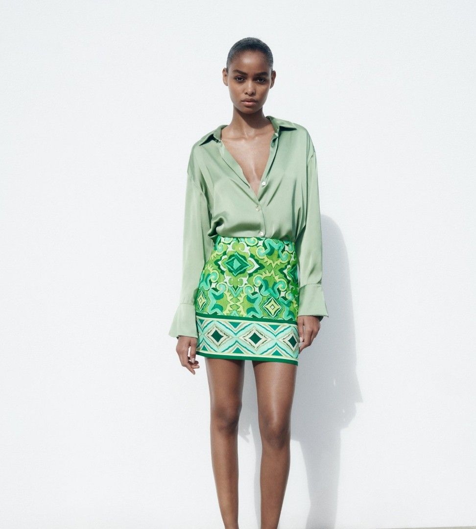 Zara contrasting top mini dress