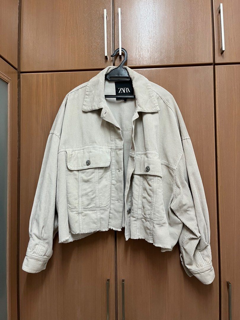 Zara cropped corduroy jacket top