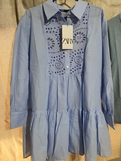 ZARA MINI DRESS WITH CUTWORK EMBROIDERY