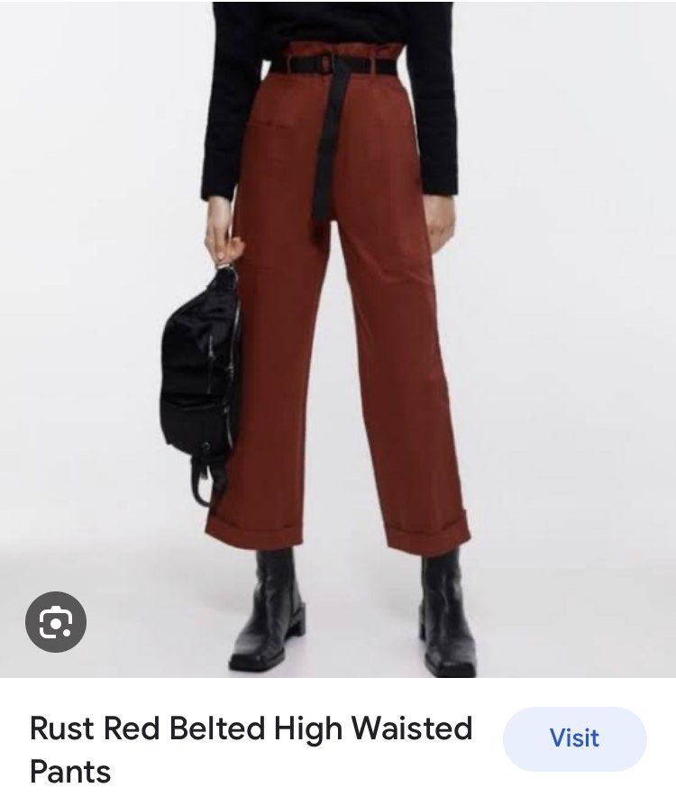 Rust paper bag trousers top