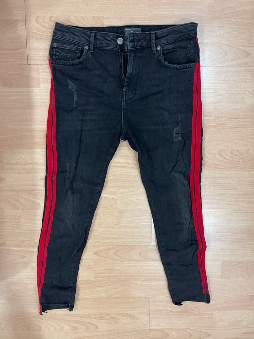 Zara jeans hot sale red stripe
